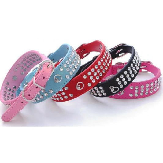 Paws&amp;Feathers™ Rhinestone Collars for Small Cats and Dogs, Chihuahua, Pet Accessories, Puppy Collar