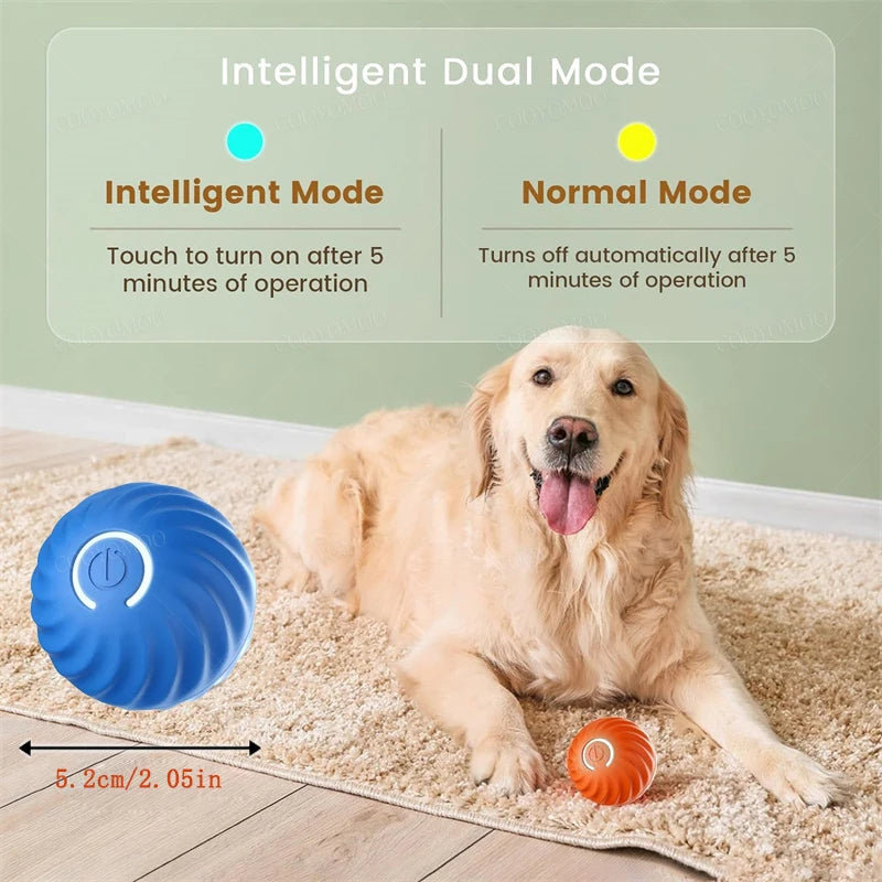 Pattes&Plumes™     Balle intelligente pour chien, jouet électronique interactif pour animaux de compagnie, balle mobile USB, rebond automatique automatique pour chiot, cadeau d'anniversaire, produits pour chats