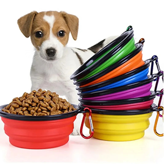 Paws&amp;Feathers™ Collapsible Silicone Dog Feeding Bowl 