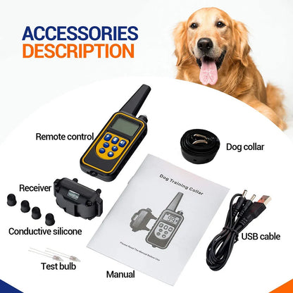 Pattes&Plumes™     Collier de dressage pour chien collier anti-aboiement étanche pour chien, dispositif Anti-aboiement Rechargeable à télécommande pour chiens de toutes tailles électriques