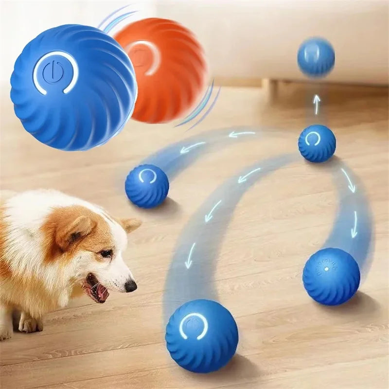 Pattes&Plumes™     Balle intelligente pour chien, jouet électronique interactif pour animaux de compagnie, balle mobile USB, rebond automatique automatique pour chiot, cadeau d'anniversaire, produits pour chats