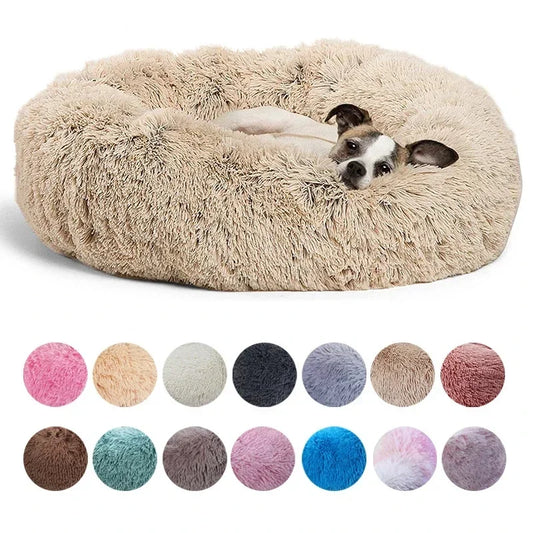 Pattes&Plumes™   Lit rond pour animaux de compagnie, 40-90cm, pour grand chien, lit Super doux pour chat, longue maison en peluche pour chien moyen, couchage chaud d'hiver