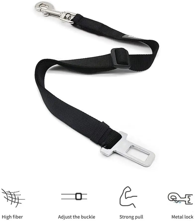 Pattes&Plumes™   Ceinture de sécurité réglable pour chien et chat, siège de voiture pour animal de compagnie, harnais pour chien, Clip en plomb, levier de sécurité, Traction, colliers pour chiens, Accessoires pour chiens