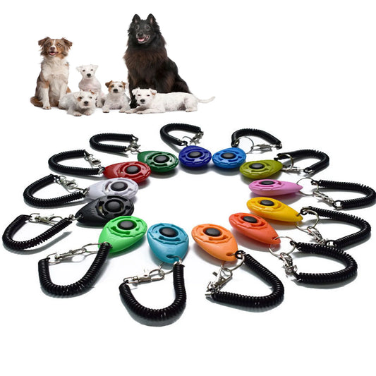 Pattes&Plumes™   Clicker d'entraînement pour chiens et chats, en plastique, nouveaux chiens, outils d'aide à l'entraînement, dragonne réglable, porte-clés sonore, fournitures pour chiens