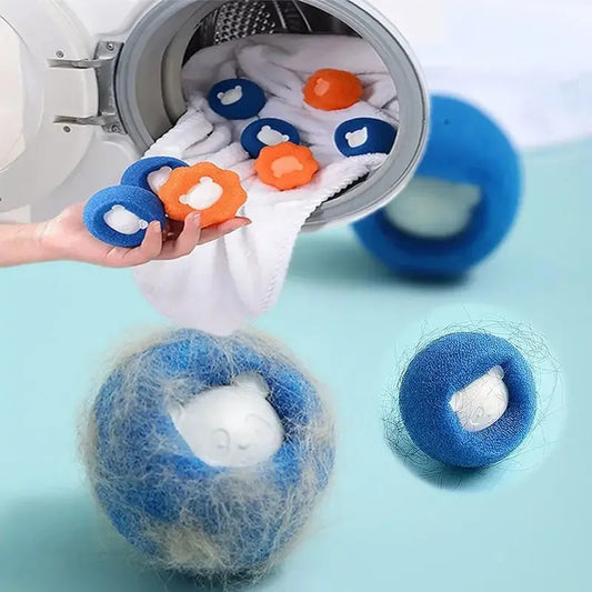 Pattes&Plumes™   Boule réutilisable pour épilateur de poils d'animaux, 5 pièces, Machine à laver, filtre, autocollant en laine, épilateur de poils de chat, attrape-peluches pour la maison