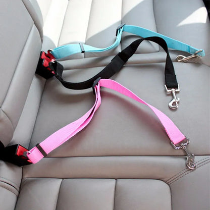 Pattes&Plumes™   Ceinture de sécurité réglable pour chien et chat, siège de voiture pour animal de compagnie, harnais pour chien, Clip en plomb, levier de sécurité, Traction, colliers pour chiens, Accessoires pour chiens